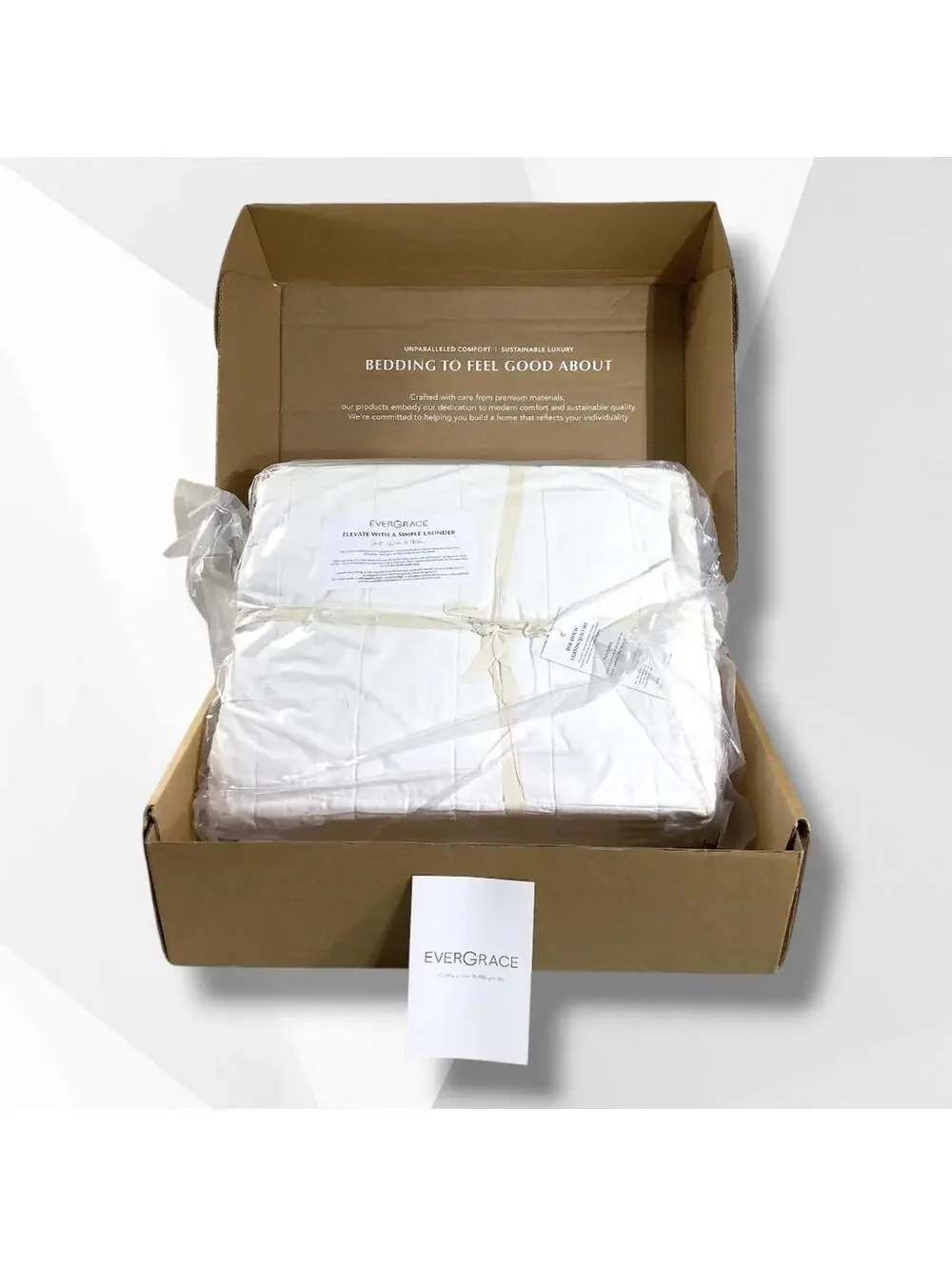 NIB EVERGRACE Home 100% Cotton Box Stitch 3 Pc, Bedspread 2 Shams, Full / Queen
